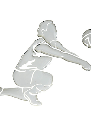 Volleyball Car Sticker 3D Women passing silver