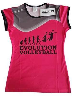 Rožiniai Tinklinio Marškinėliai Moterims Evolution Volleyball Krepšinis