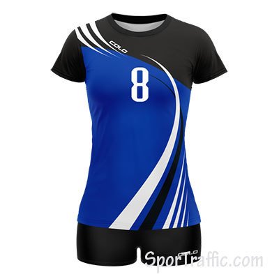 Women Volleyball Uniform COLO Tile 04 Blue