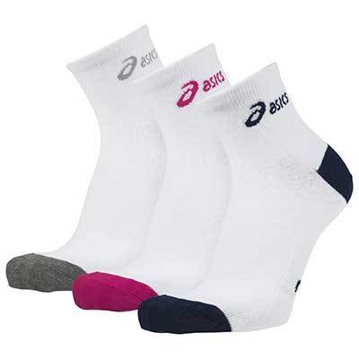 Asics 3PPK Quarter Sock Colour Grey Pink Navy