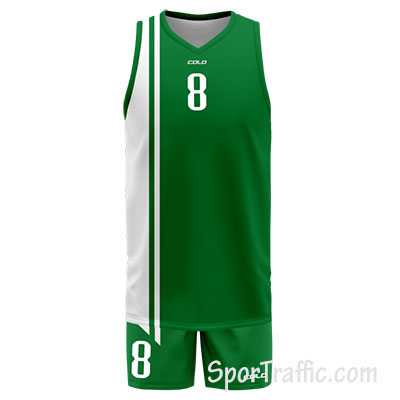 Cikers Sports Mens Sublimated Basketball Jersey Set No.4 - Top Basketball Jerseys Green / XS