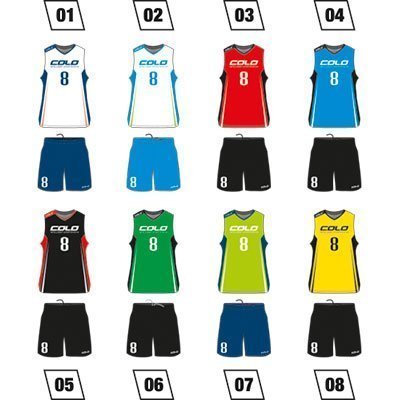 Basketball Uniform Colo Feed Colours