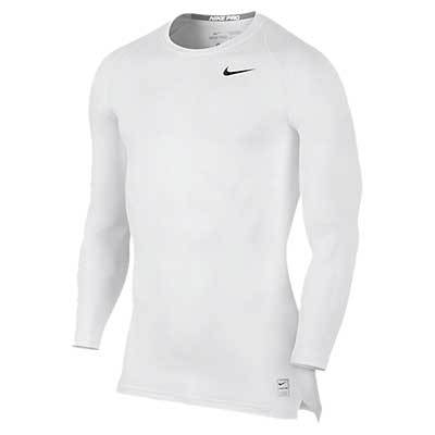 Baltos Kompresiniai Marškinėliai Ilgom Rankovėm Nike Pro Cool