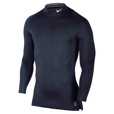 Tamsiai Mėlynos Kompresiniai Marškinėliai Ilgom Rankovėm Nike Pro Cool Mock