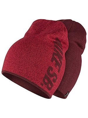 Žieminė tamsiai raudona dvipuse kepurė Nike