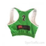 Women Beach Volleyball Top Credit 24 Green Number 2 Back