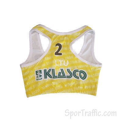Women Beach Volleyball Top Credit 24 Yellow Number 2