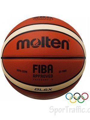 MOLTEN BGL6X Oficialus FIBA krepšinio kamuolys MOLTEN BGL6X Olimpics Basketball