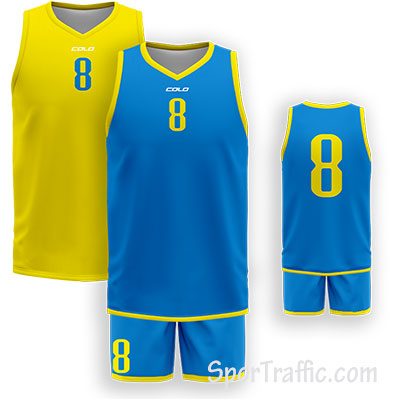 Custom Reversible Basketball Uniform Unique Colors Smooth 