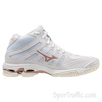 MIZUNO Wave Voltage MID women volleyball shoes White Rose Snow V1GC216536