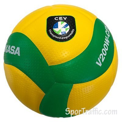 MIKASA V200W-CEV Official CEV Volleyball Champions League Game Ball Green/Yellow 