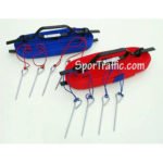 Badminton grass field boundary lines with hooks, pins