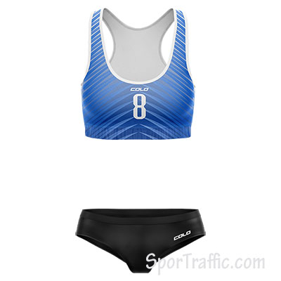 Beach Volleyball Bathing Suit Leaf 001 Blue