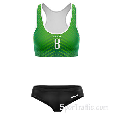 Beach Volleyball Bathing Suit Leaf 003 Green