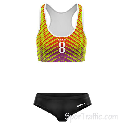 Beach Volleyball Bathing Suit Leaf 004 Yellow