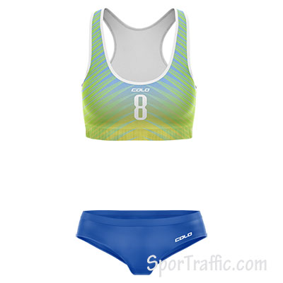 Beach Volleyball Bathing Suit Leaf 005 Light Green