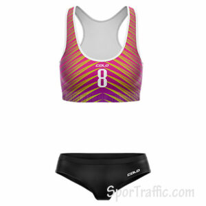 Beach Volleyball Bathing Suit Leaf 008 Pink