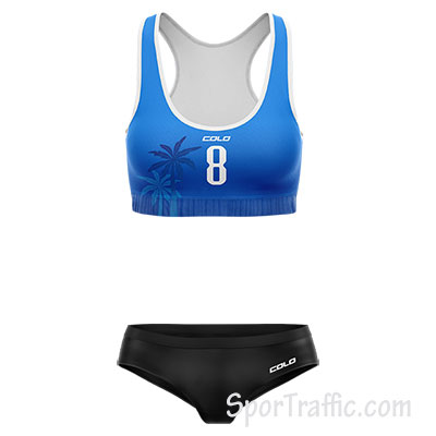 Beach volleyball uniform Wee women 001 Blue