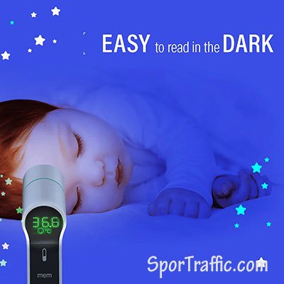 Infrared ear forehead thermometer EVOLU non-contact 3-in-1 dark night