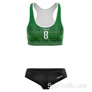 Paplūdimio Tinklinio Bikiniai Moterims 003 Tamsiai Žalia