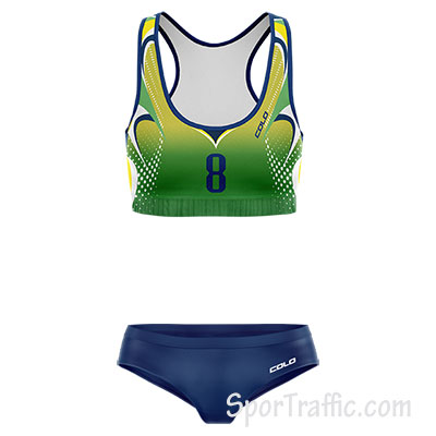Women Beach Volleyball Jersey Flame 003 Žalia