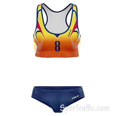Women Beach Volleyball Jersey Flame 004 Orange