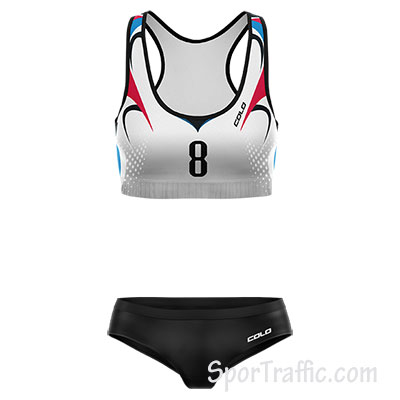 Women Beach Volleyball Jersey Flame 008 White