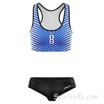 Moteriški paplūdimio tinklinio treniruočių marškinėliai Palmeto 001 Mėlyna