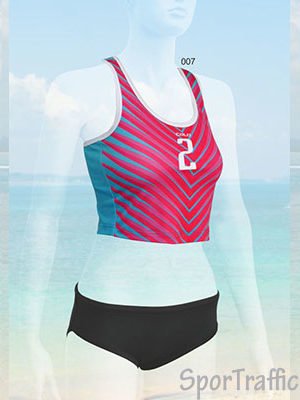 Women beach volleyball apparel Palmeto crop t-shirt