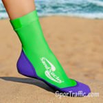 Ryškiai žalios kojinės paplūdimio tinkliniui Sand Socks