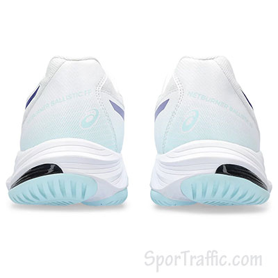 ASICS Netburner Ballistic FF 3 women’s volleyball shoes White Blue Violet 1052A069.105