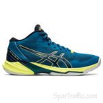 ASICS Sky Elite FF MT 2 men’s volleyball shoes Deep Sea Teal-Glow Yellow 1051A065-401 1