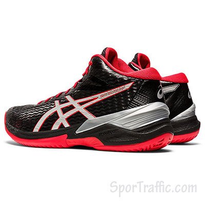 asics black and silver volleyball shoes