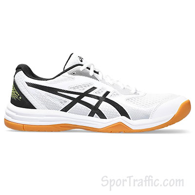 ASICS Upcourt 5 men’s volleyball shoes White Safety Yellow 1071A086.103 1