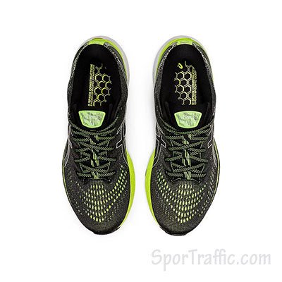ASICS Gel-Kayano 28 men's running shoes 1011B189.004 Black Hazard Green