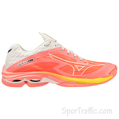 MIZUNO Wave Lightning Z7 women’s volleyball shoes CANDYCORAL BLK BOLT2NEON V1GC220006 5