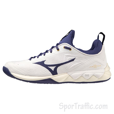 MIZUNO Wave Luminous men's volleyball shoes White Blue Ribbon MPGold V1GA212043