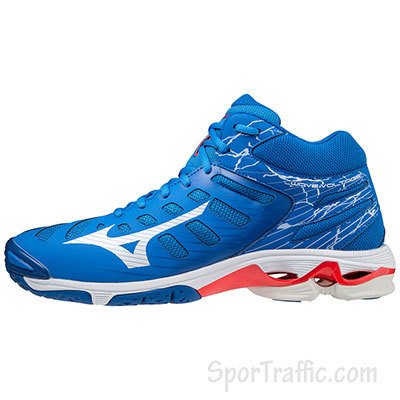 MIZUNO Wave Voltage MID unisex volleyball shoes FRENCHBLUE-WHITE-IRED V1GA216524