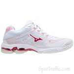 MIZUNO Wave Voltage women volleyball shoes WHITE-PERSIANRED-WSAND V1GC216065 3