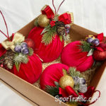 Fabric ball Christmas ornament box set