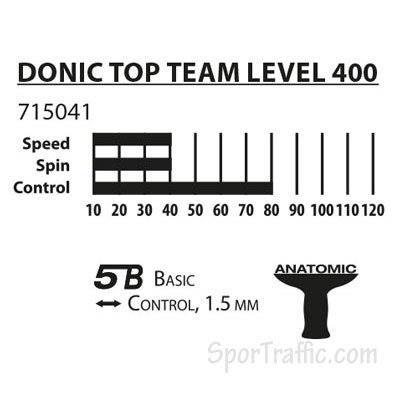 DONIC Top Team 400 stalo teniso raketė 715041 lygis 400