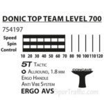 DONIC Top Team 700 stalo teniso raketė 754197 lygis 700