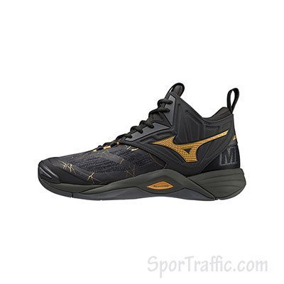 MIZUNO Wave Momentum 2 MID volleyball unisex shoes V1GA211741 BlkOyster MPGold IronGat
