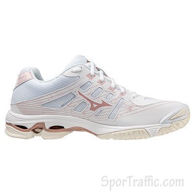MIZUNO Wave Voltage women's volleyball shoes White Rose Snow V1GC216036
