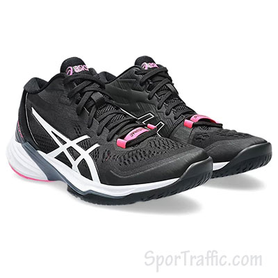 ASICS Sky Elite FF MT 2 women volleyball shoes Black White 1052A054.001 2