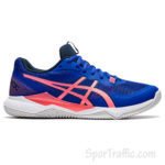 Asics Gel Tactic women’s volleyball shoes 1072A070-401 Lapis Lazuli Blue Blazing Coral 1