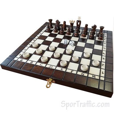 Wooden Backgammon Chess Checkers