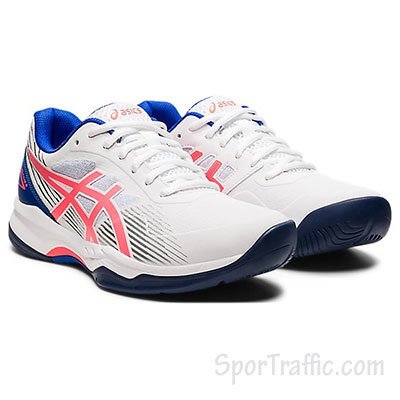 ASICS Gel-Game 8 Women's Tennis Shoes White/Blazing Coral 1042A152.102