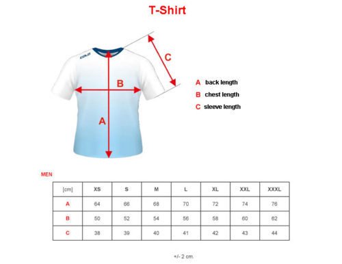 Colo T-Shirt Dimensions