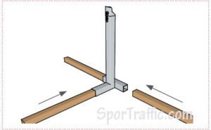 FUNTEC Pro beach volleyball posts 111206 insert square timbers into T-base